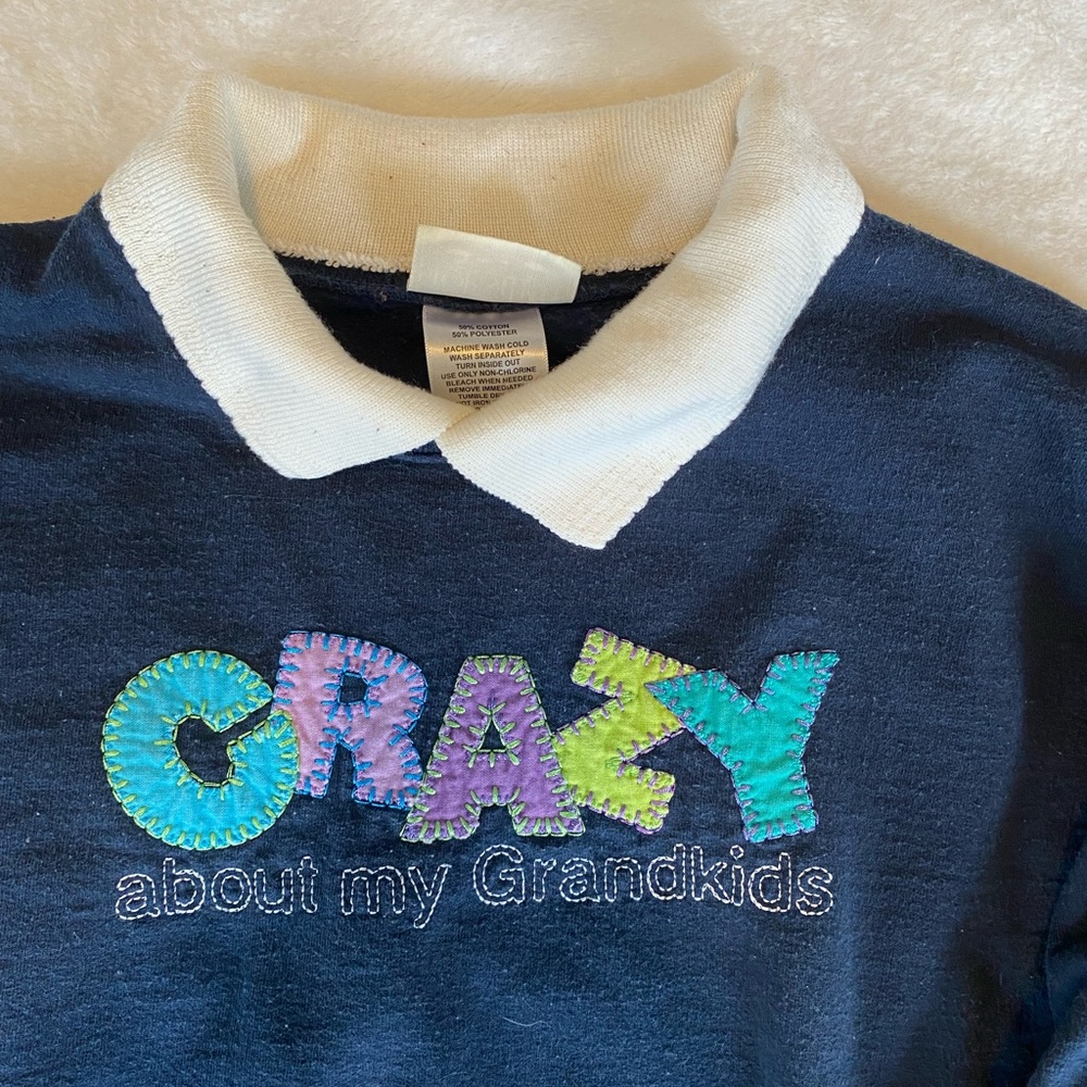 vintage grandma collared sweatshirt